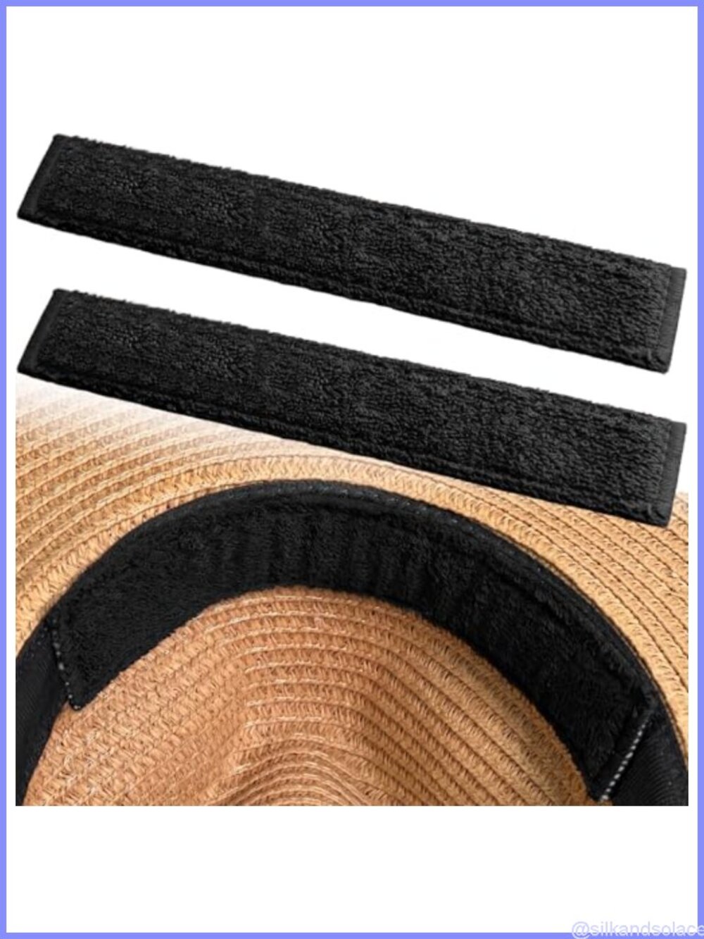 Hat Sweat Liner Size Reducer 2-Pack Terry Antimicrobial Adhesive